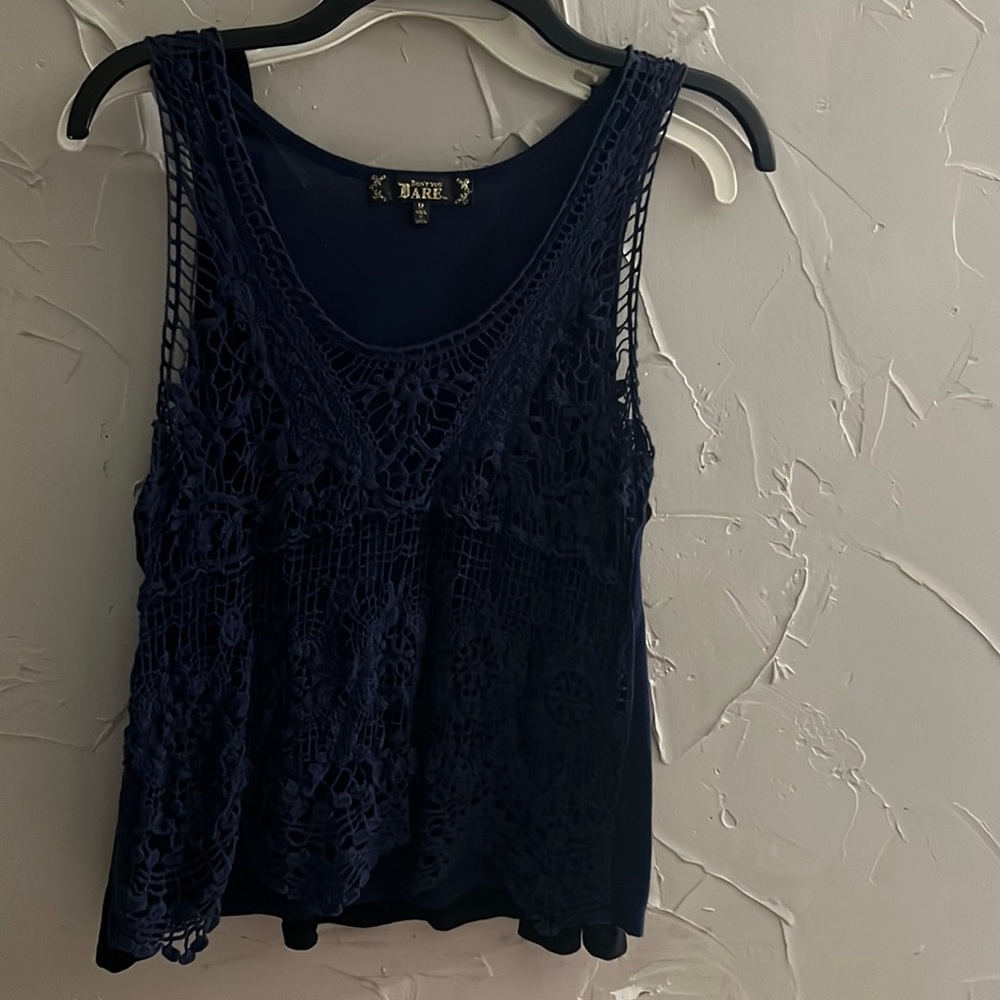 Blue lacy tank
